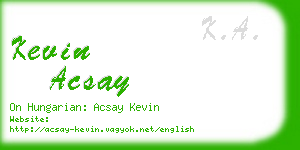 kevin acsay business card